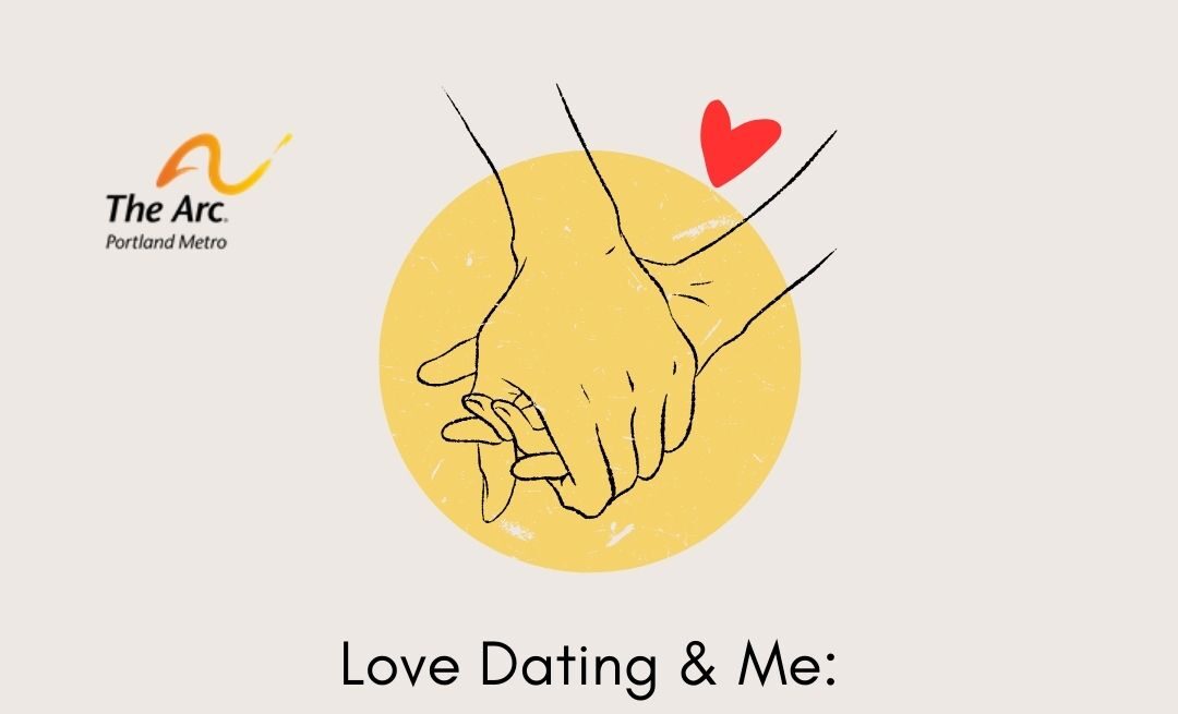 Two hands holding with a little heart above them